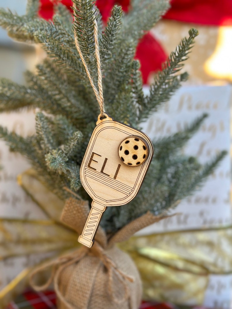 Pickleball Ornament Personalized - Pickleball Personalized Gifts - Wooden Christmas Ornament - Sports Christmas Personalized - Player Gifts