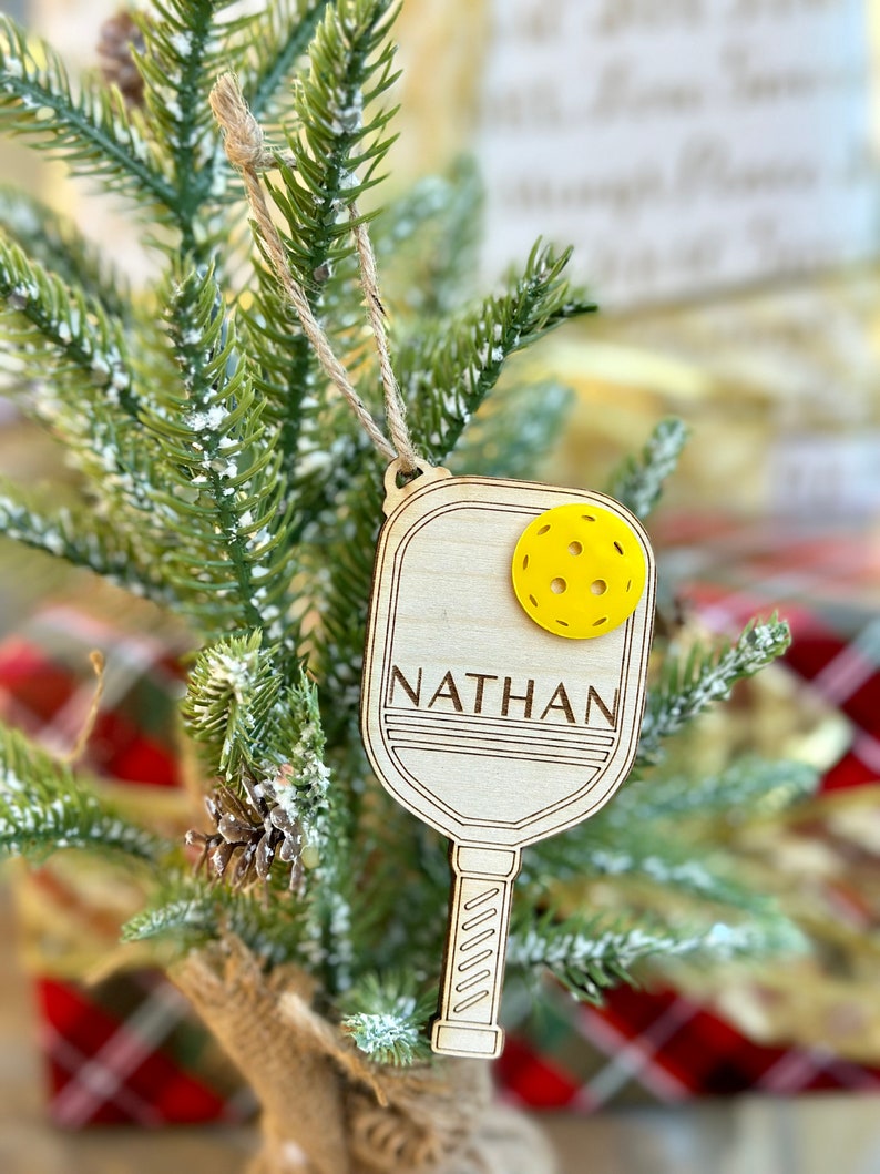 Pickleball Ornament Personalized - Pickleball Personalized Gifts - Wooden Christmas Ornament - Sports Christmas Personalized - Player Gifts