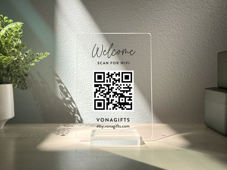 Custom QR Code Sign Personalized QR Sign Small Business Sign Shop Decor Business Social Media Sign Gratuity Sign