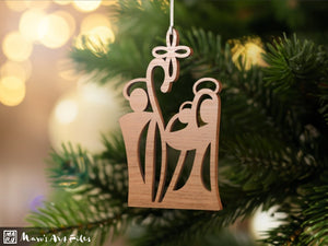Christmas Nativity Ornament, Laser Cut Ornament Decor