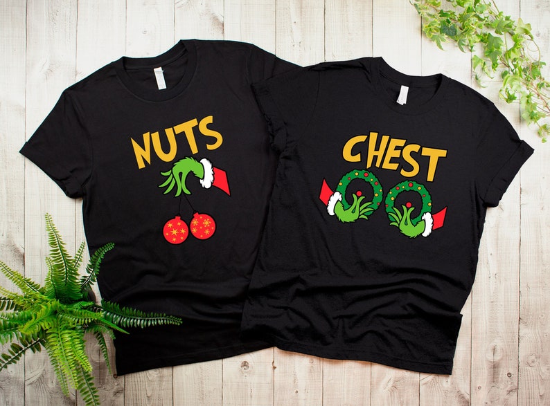 Chest And Nuts Couples Christmas T-Shirt, Funny Christmas Shirt, Couples Christmas Sweatshirts, Christmas Humor, Holiday Tee, Funny Saying