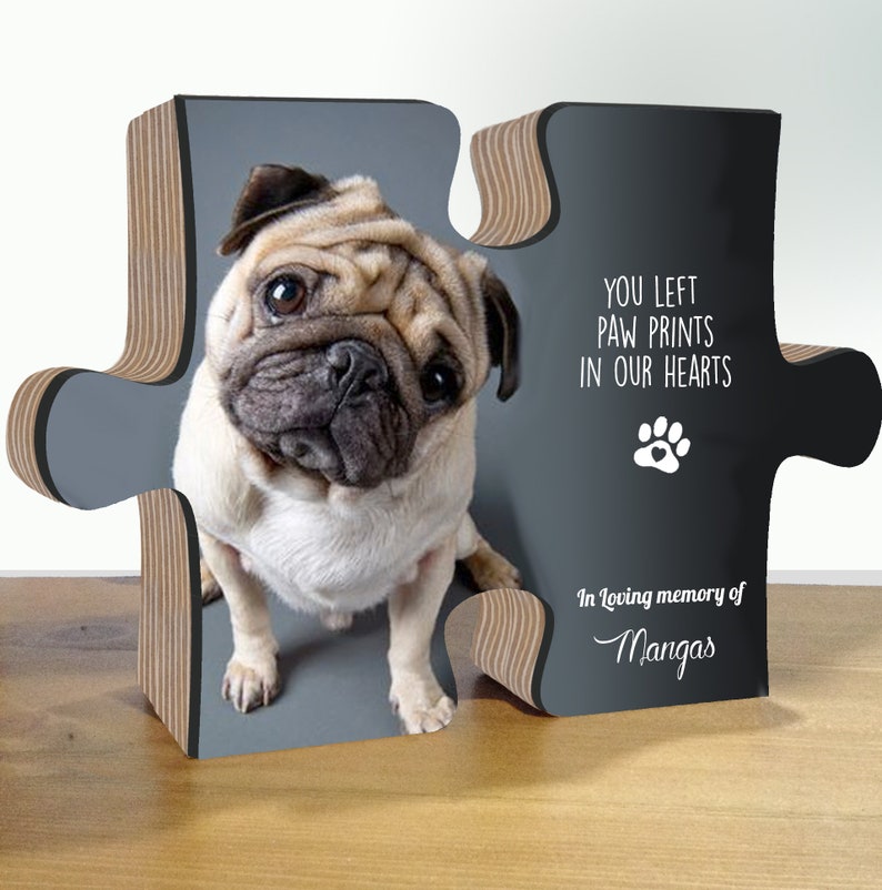 Pet memorial gift, dog memorial gift, Pet Loss Gifts, custom pet portrait, photo puzzle, Cat Lover Gift, Dog Memorial plaque, Cat Memorial