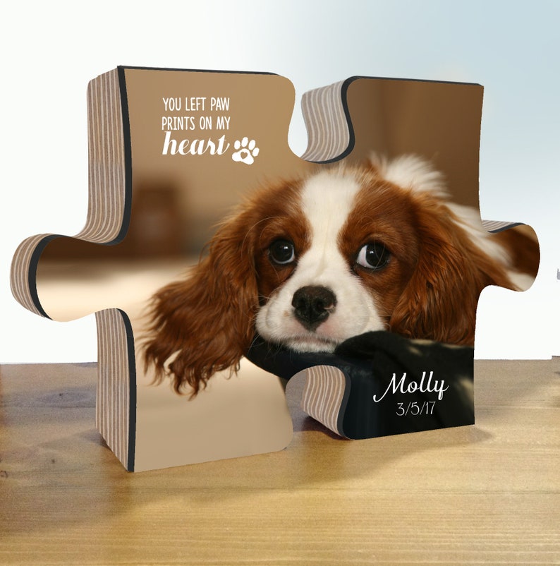 Pet memorial gift, dog memorial gift, Pet Loss Gifts, custom pet portrait, photo puzzle, Cat Lover Gift, Dog Memorial plaque, Cat Memorial