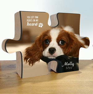Pet memorial gift, dog memorial gift, Pet Loss Gifts, custom pet portrait, photo puzzle, Cat Lover Gift, Dog Memorial plaque, Cat Memorial