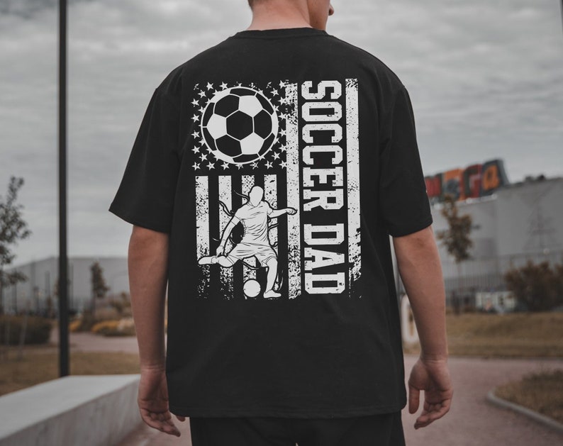 Personalized Soccer Dad Tshirt, Custom Name Number Soccer Player, Soccer Shirt for Dad, Soccer Lover Gift, Sports Dad, Soccer Gift, Game Day