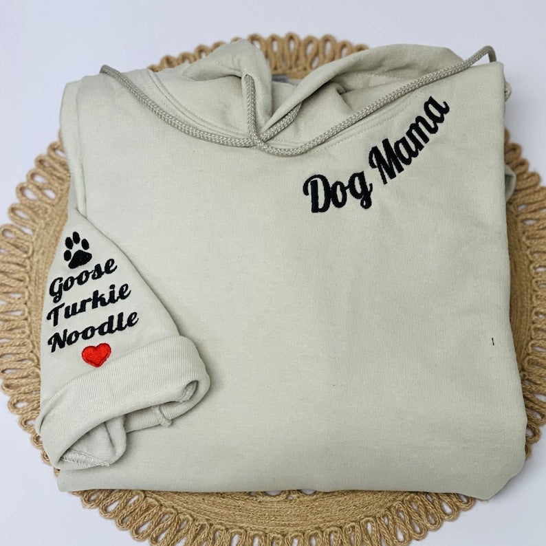 Personalized Embroidered Mama Shirt with Kids Name