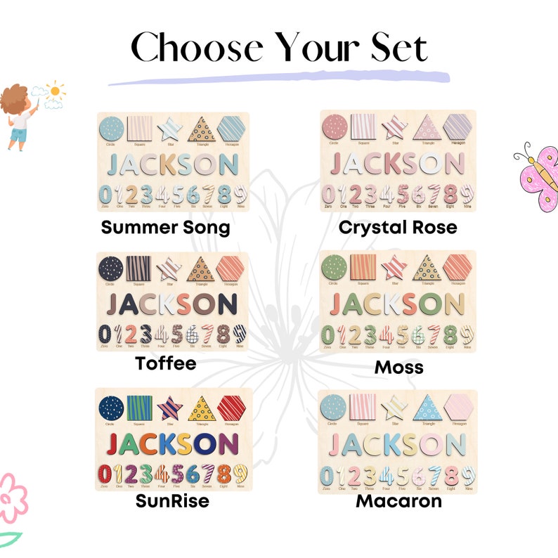 Baby Gift for Girls Personalized Wooden Name Puzzle: Custom Baby Shower Gift for Baby Boys and Girls - Personalized Toy for Toddlers