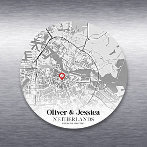 Personalised Map Fridge Magnet | Custom Where it all Began City Map | Wedding, Anniversary, Valentines, Christmas Gift for her / him