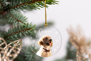 Custom Dog Picture Christmas Ornament, Personalized Dog Picture Ornaments, Dog Owner Christmas Gifts, Dog Lover Christmas Gift Ornaments