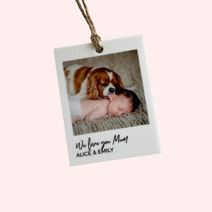 Personalised Photo Car Ornament | Hanging Polaroid Decoration| Photo Bauble Any Image | My Photo on Ornament | Bestie Photo Ornament