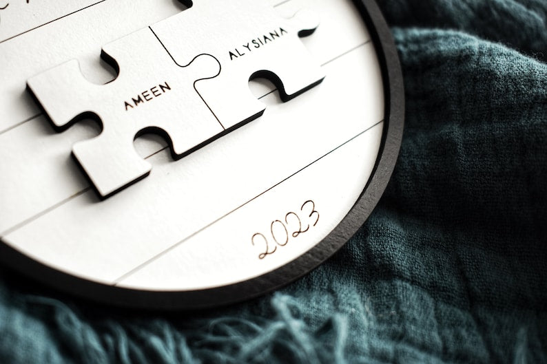 My Missing Piece Custom Engraved Couples Christmas Ornament Gift | Keepsake Puzzle Ornament | Sentimental Gift for Significant Other