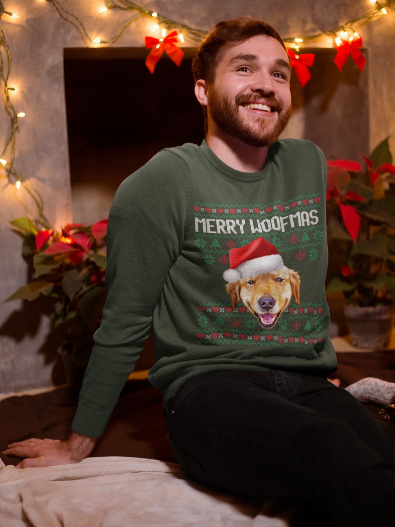 Merry Woofmas Personalized Ugly Christmas Sweater with Dog Photo, Custom Christmas Gift for Dog Owners, funny ugly christmas sweater il_794xN.5385378145_kiqf.jpg