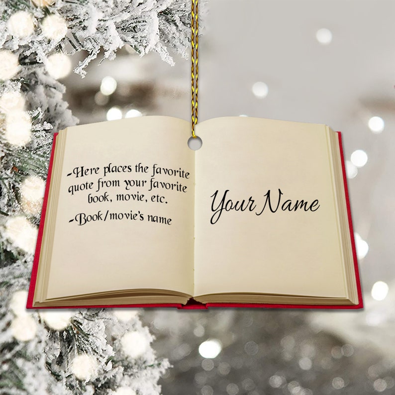 Personalized Reading Book Christmas Ornaments, Book Christmas Ornament, Librarian Book Ornament, Gift Reading Book Lover, More Book Ornament