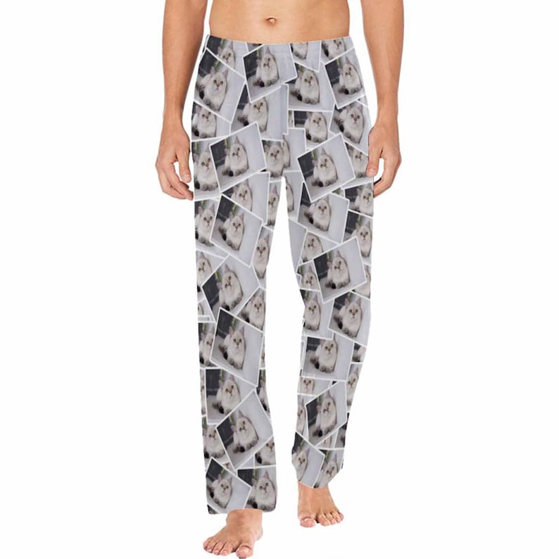 Customized Pajama Pants with Photo,Collage Photo Pants,Pictures Printed Pajama,Men's Pajama Bottoms,Gift for him,Birthday Day gift 20 pictures