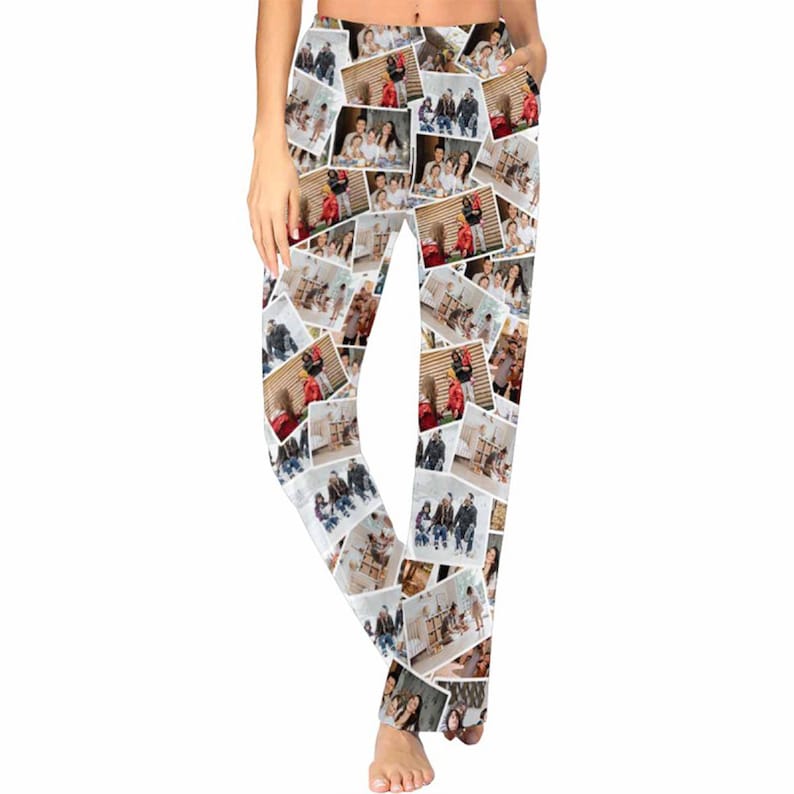 Customized Pajama Pants with Photo,Collage Photo Pants,Pictures Printed Pajama,Men's Pajama Bottoms,Gift for him,Birthday Day gift 20 pictures