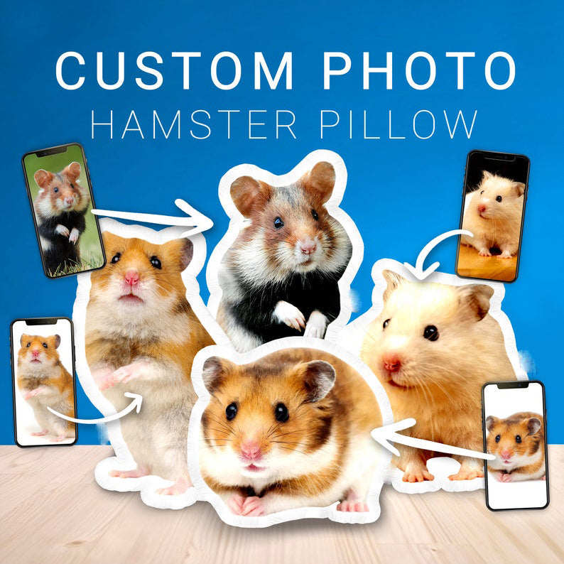 Custom Hamster Photo Pillow | 3D House Mouse Shaped Pillow | Personalized Rat Stuffed Plush Toy | Custom Ratty Cutout Cushion Rat Loss Gift