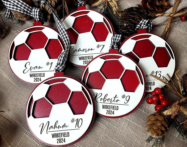 Soccer ornament, personalized soccer ornament, soccer team gift, soccer gift, coach gift