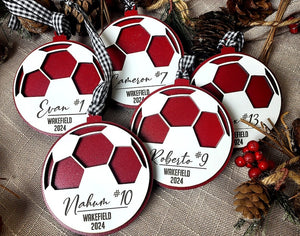 Soccer ornament, personalized soccer ornament, soccer team gift, soccer gift, coach gift