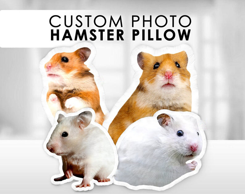 Custom Hamster Photo Pillow | 3D House Mouse Shaped Pillow | Personalized Rat Stuffed Plush Toy | Custom Ratty Cutout Cushion Rat Loss Gift