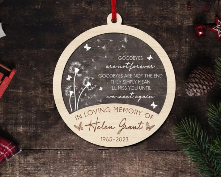Personalized Memorial Christmas Ornament, In Loving Memory Christmas Ornament, Loss of Loved Mom Dad Remembrance Gifts, Sympathy Gift