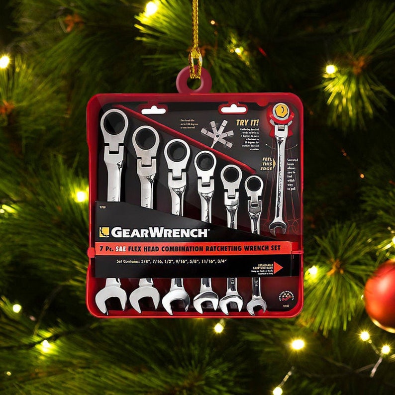 Personalized Mechanic Tool Box Christmas Ornament, Repair Tool Kit Flat Ornament Decor, Garage Ornament Automobile Repair Shop Gift Xmas