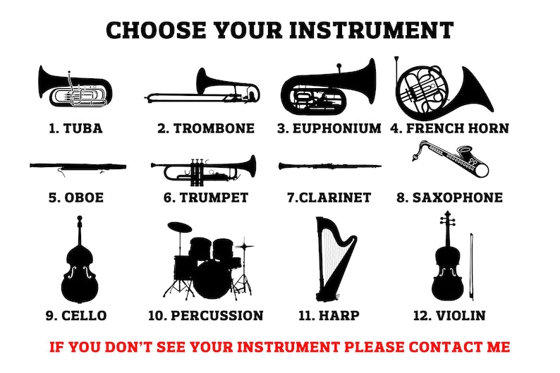 Custom Music Blanket, Marching Band, Orchestra, Personalized Name, Color, School, Instrument, Trumpet, Clarinet, Tuba, Violine and More