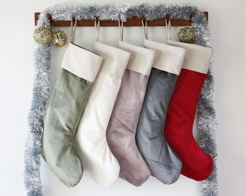 Velvet Christmas Stocking - Custom Name Christmas Stocking - Name Stockings - Family Stockings - Christmas Decor