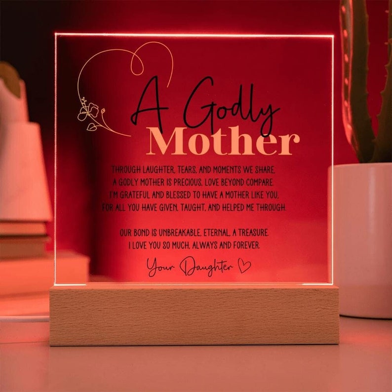 Personalized Christian Mom Gift Godly Mother Poem Mom Gift from Daughter Faith Mom Gifts to Mother Birthday Gifts for Christian Mother