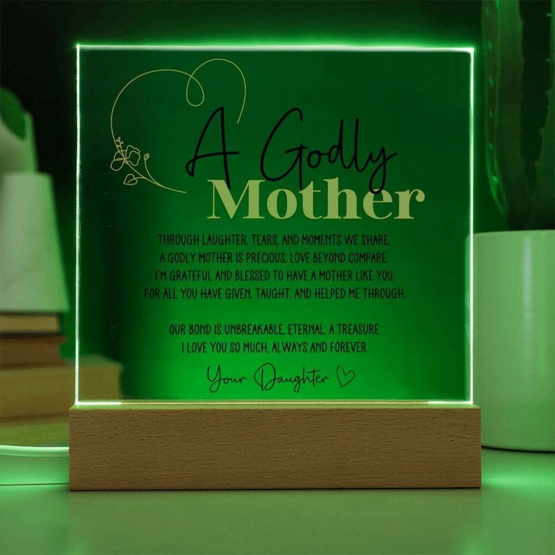 Personalized Christian Mom Gift Godly Mother Poem Mom Gift from Daughter Faith Mom Gifts to Mother Birthday Gifts for Christian Mother