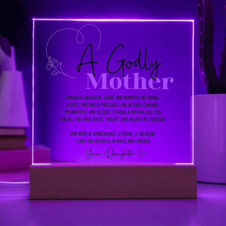 Personalized Christian Mom Gift Godly Mother Poem Mom Gift from Daughter Faith Mom Gifts to Mother Birthday Gifts for Christian Mother