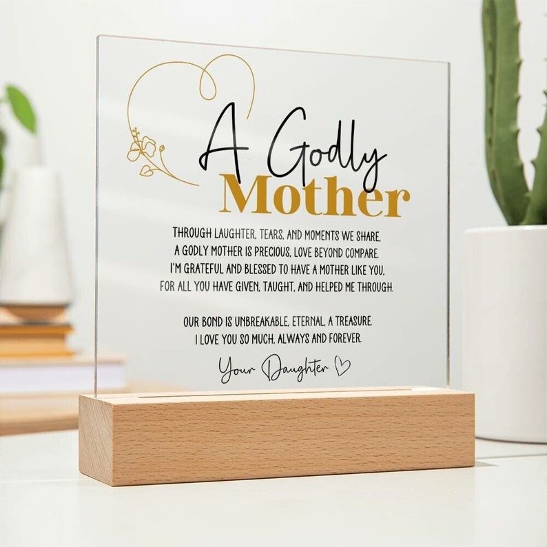 Personalized Christian Mom Gift Godly Mother Poem Mom Gift from Daughter Faith Mom Gifts to Mother Birthday Gifts for Christian Mother