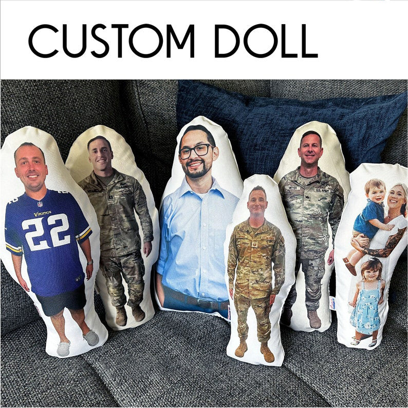 My Hero Stuffed Doll Deployment, Army, Navy, Military, Photo Pillow, Face pillow, Comfort, Look-a-Like, Memory, Marine, Daddy, Mommy