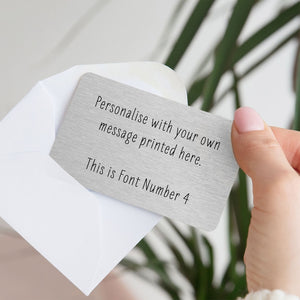 Personalised Own Message Metal Wallet Card | Birthday Gift for Him or Her | Christmas Gift for Boyfriend or Girlfriend, Husband or Wife