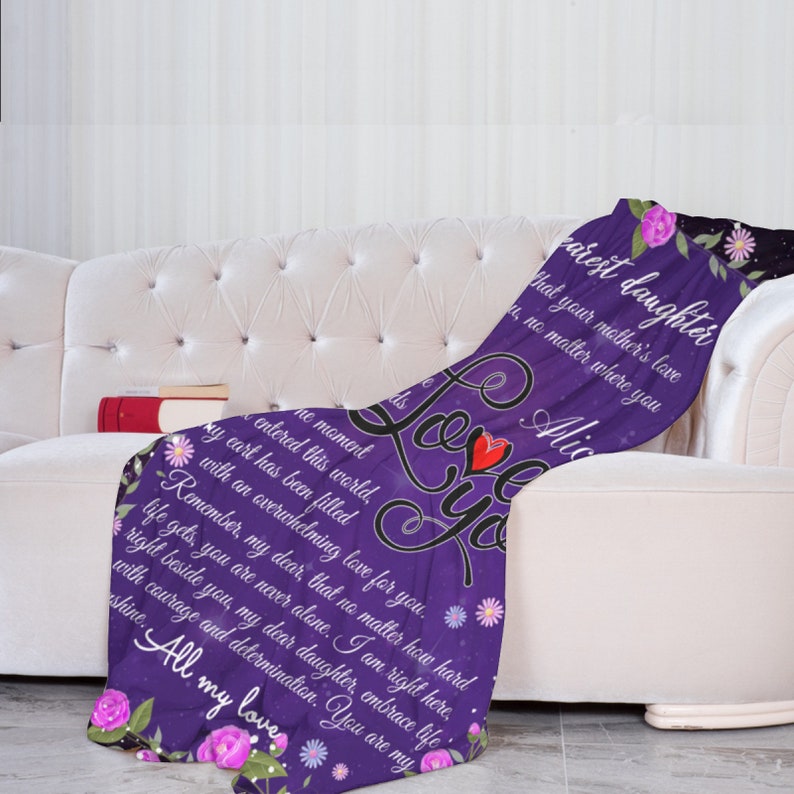 Gift for Daughter Blanket, Customized Blanket, Blanket For Daughter From Mom, Gift For Daughter's Birthday, Christmas gift, Custom gift