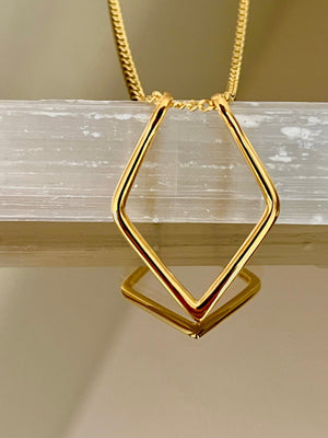 Geometric Ring Holder Necklace Thick Chain Options Ring Surgeon Gift Christmas Gift Engagement Ring Keeper Wedding Ring Holder