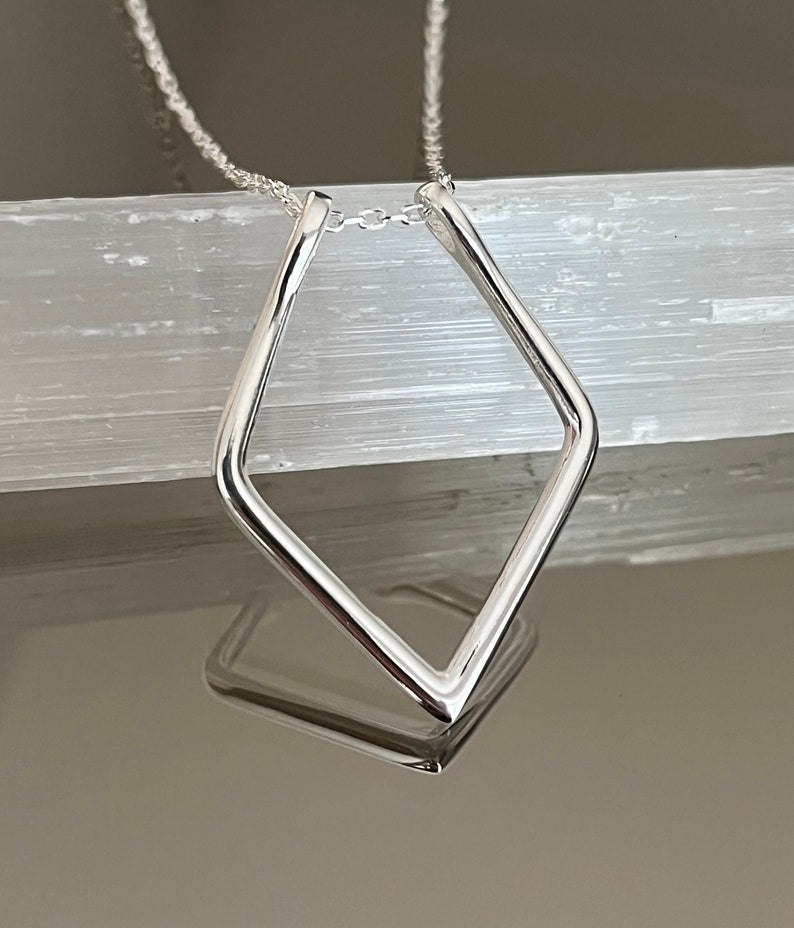 Geometric Ring Holder Necklace Thick Chain Options Ring Surgeon Gift Christmas Gift Engagement Ring Keeper Wedding Ring Holder