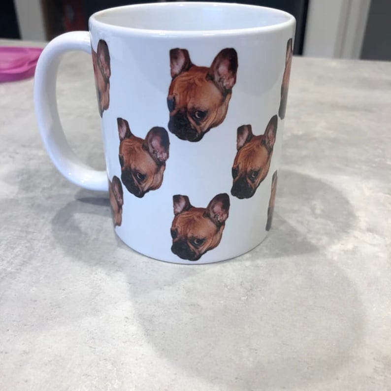 Custom Dog Face Mug, Personalized Dog Face Pattern Mug