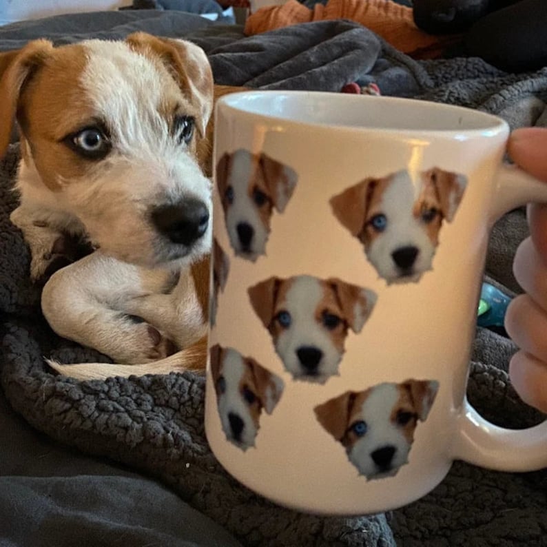 Custom Dog Face Mug, Personalized Dog Face Pattern Mug