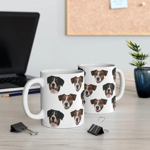 Custom Dog Face Mug, Personalized Dog Face Pattern Mug