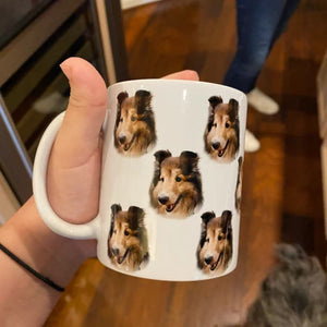Custom Dog Face Mug, Personalized Dog Face Pattern Mug