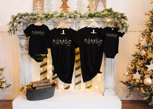 Family Christmas outfit.Family outfit.Partner look family Christmas shirts.Family matching set.Matching set for mom, dad, mini and baby.
