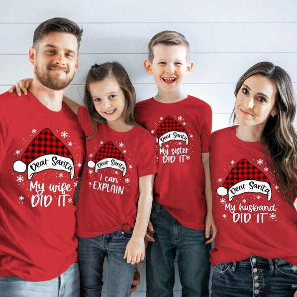 Personalized Dear Santa Family Christmas Matching Shirts Gift, Dear Santa Xmas Family Shirts, Funny Christmas Quotes Shirt,Custom Family Tee