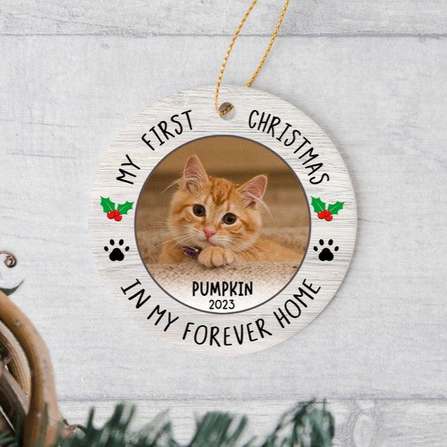 Custom Puppies First Christmas Ornament - Dog Picture Ornament - Dog's 1st Christmas Ceramic Keepsake - Pet Photo Print Ornament 2025