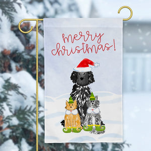 Festive Christmas Mix and Match Pet Garden Flag | Personalized Pet Yard Flag, Goldendoodle, Golden Retriever, Lab, GSP, Spaniel, Cat