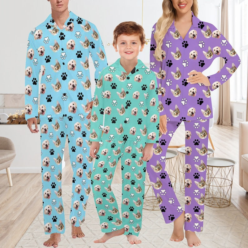 Custom Pet Face Pajamas,Custom Pajamas for Family,Personalized Long Sleeve Pjm Sets,Funny Dog face Pajamas,Family,Birthday,Anniversary Gifts il_794xN.5402514084_ds0l.jpg