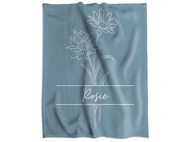 Custom Birth Month Blanket Birth Flower Blanket Personalized Birth Month Blanket Personalized Gifts Blanket Gift for baby Gift For Mom