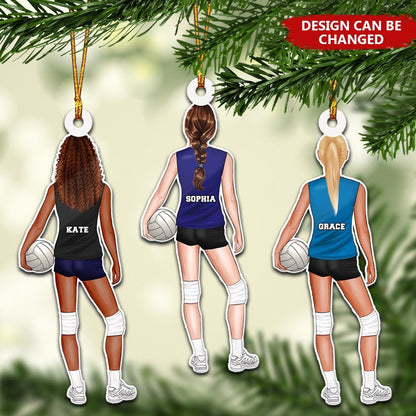 Custom Volleyball Girl Ornament, Personalized Volleyball Lover Gift, Volleyball Mom, Gift For Volleyball Player, Daughter, Sister, Friends