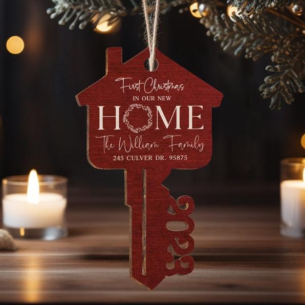 Personalized First Christmas in Our New Home 2024 Christmas Holiday Ornament Couple Christmas Gifts for Family Ornament Xmas Tree Decoration