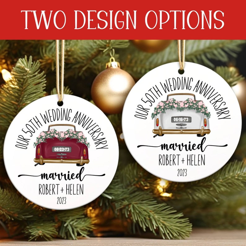 Anniversary Ornament, Anniversary Gift for any number of years married - 5th 10th 25th 40th 50th, Personalized Marriage Anniversary Gift