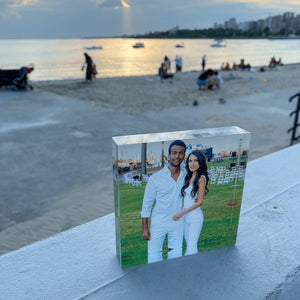 Personalized Photo Block, Acrylic Glass Photo Block, Custom Acrylic Block Photo, Crystal Wedding gift, Birthday, Father's Day Gift, Valentin